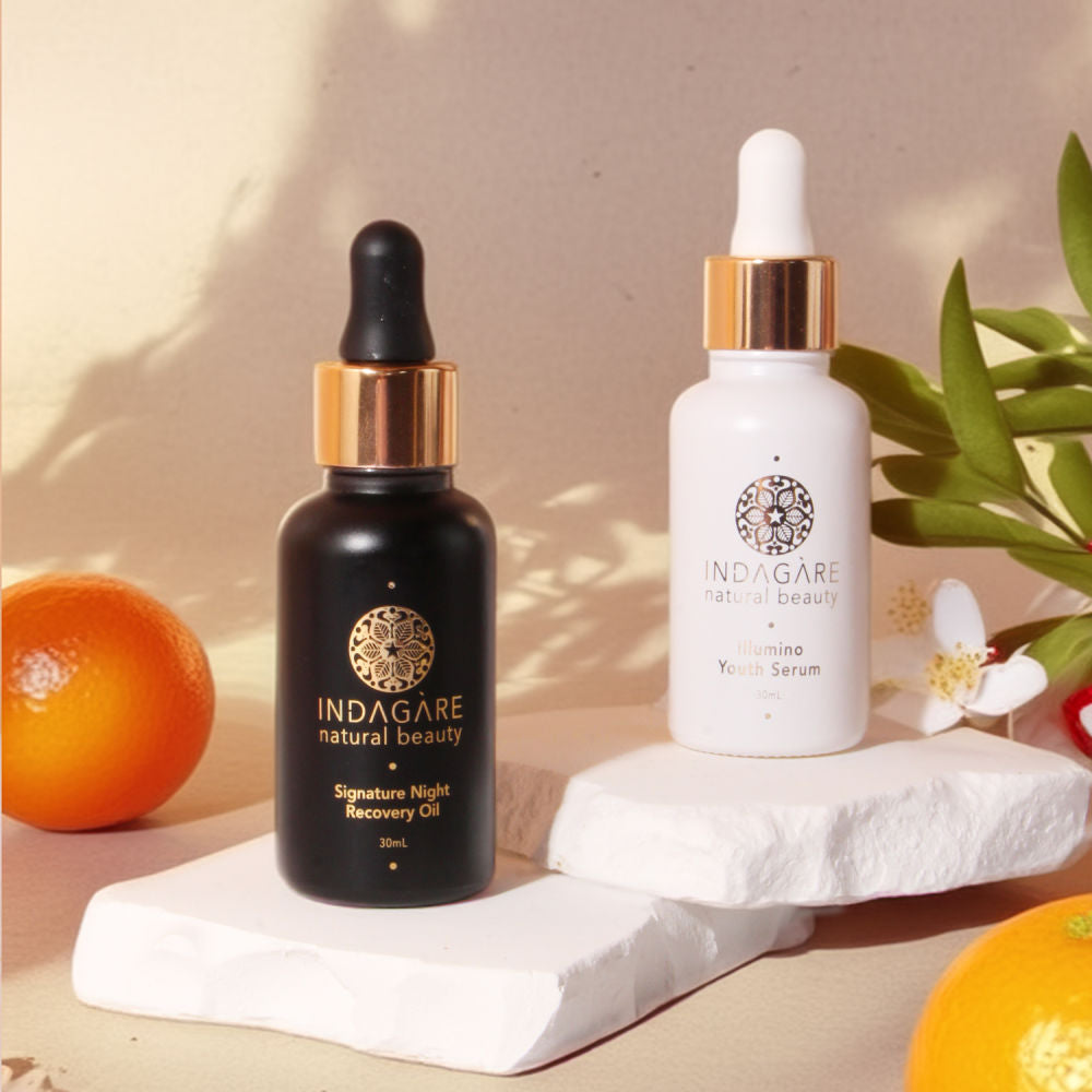 Organic Face Oil Duo Set - Illumino Youth Serum & Signature Night Recovery Oil