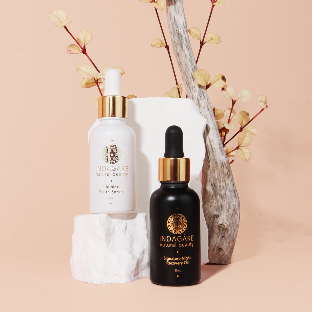 Organic Face Oil Duo Set - Illumino Youth Serum & Signature Night Recovery Oil